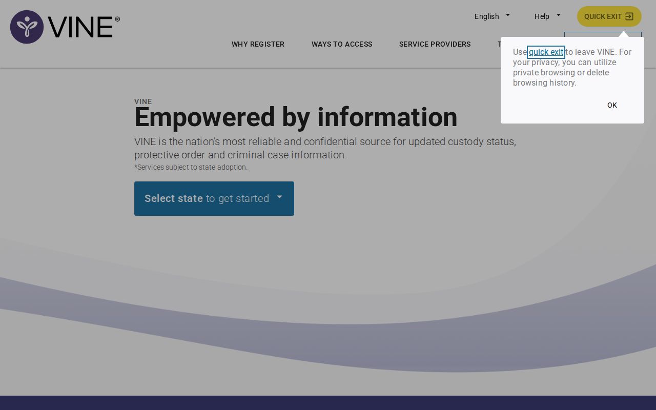 Rawlins County custody notification search through VINELink